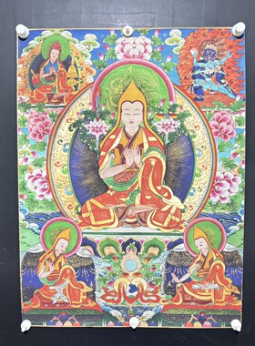 新款唐卡黄财神藏式佛像禅室茶楼玄关会所客厅壁画书房有框装饰画