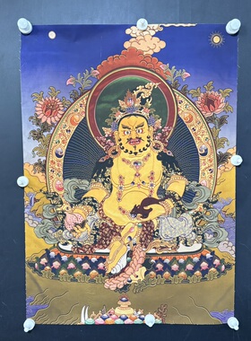 牛皮纸唐卡【黄财神】尺寸:59*83cm 未装裱