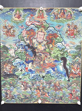 绢布唐卡,财宝天王,尺寸:59x83cm左右