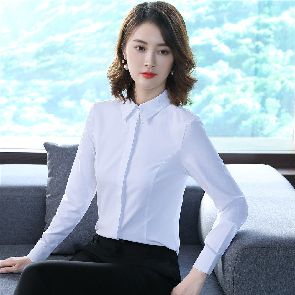 Autumn Occupation shirt Long sleeve formal wear coverall shirt Self cultivation Business Blue Anti emptied interview olin the Women's clothing/Boutique , Shirt  category - from Buy2taobao.com to provide professional Taobao agent buy service