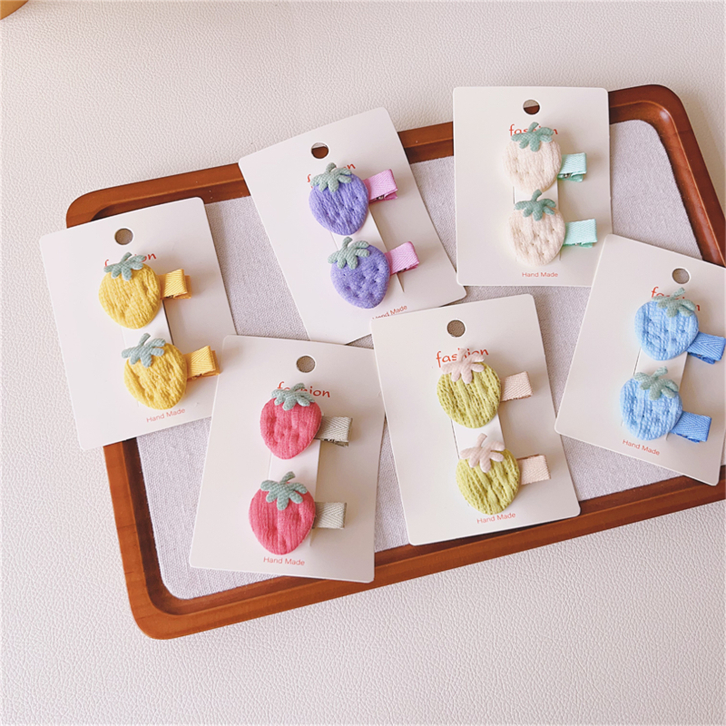 儿童发夹刘海夹草莓软配饰不伤发