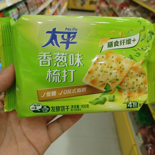 太平梳打发酵饼干香葱奶盐味100g
