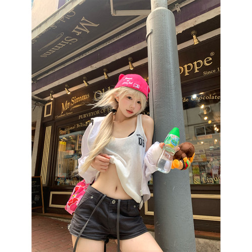 JMJ 美式纯欲镂空后背蕾丝吊带背心女辣妹修身气质百搭显瘦上衣