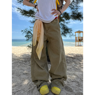 男女宽松百搭直筒阔腿百搭拖地长裤 复古设计感休闲裤 美式 JMJ