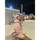 JMJ 美式 复古内里毛绒双面穿连帽棉衣男女秋冬休闲百搭保暖外套