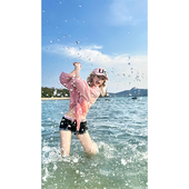 女春夏宽松休闲百搭上衣 纽扣设计衬衫 JMJ美式 复古撞色格子薄款