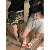 2025春夏季 女薄款 美式 JMJ 字母印花运动修身 短裤 休闲直筒三分裤