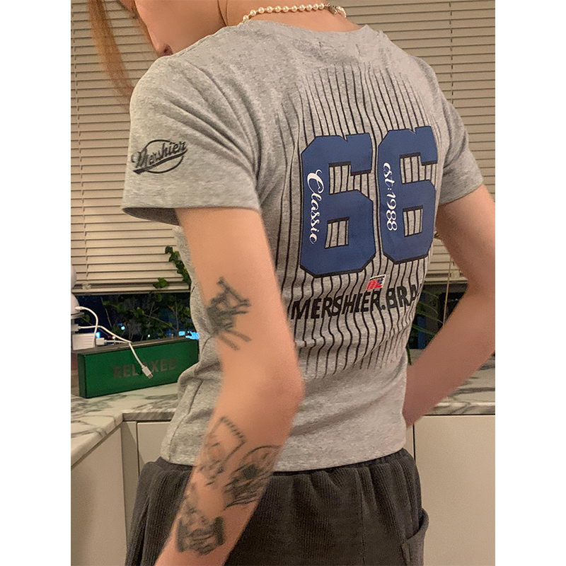 JMJ2025字母印花正肩短袖T恤