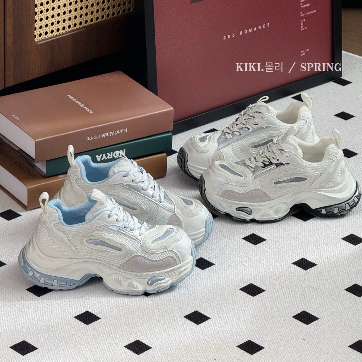 韩版小众ins设计感2026早春新款做旧厚底增高休闲运动老爹鞋轻便,女鞋,时尚休闲鞋,淘宝优惠券,粉丝福利购,淘宝优惠卷