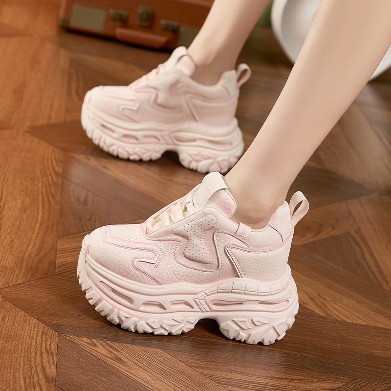 内增高老爹鞋女2026春季新款休闲运动鞋时尚擦色百搭松糕厚底女鞋,女鞋,时尚休闲鞋,淘宝优惠券,粉丝福利购,淘宝优惠卷