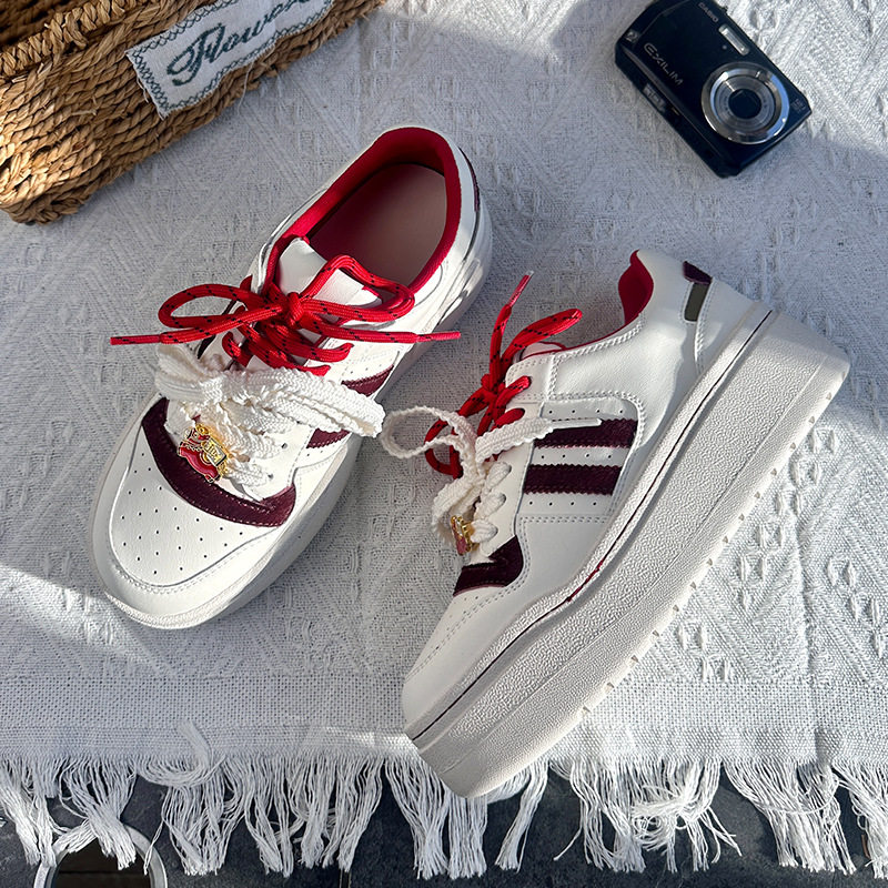 真马毛小白鞋女2026春季新款休闲运动板鞋厚底增高女鞋百搭鞋子女,女鞋,时尚休闲鞋,淘宝优惠券,粉丝福利购,淘宝优惠卷