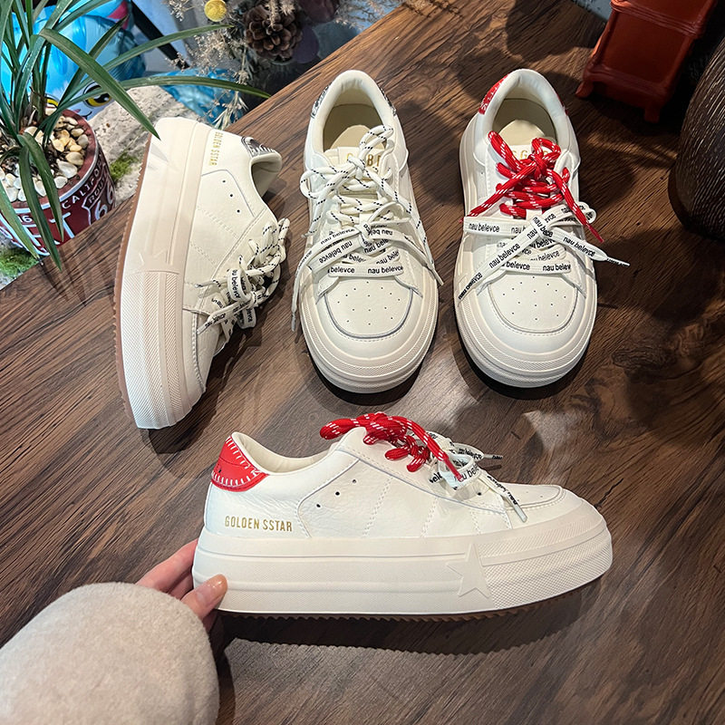 真皮板鞋女2026春季新款厚底百搭板鞋显瘦小白鞋女休闲运动女鞋潮,女鞋,时尚休闲鞋,淘宝优惠券,粉丝福利购,淘宝优惠卷