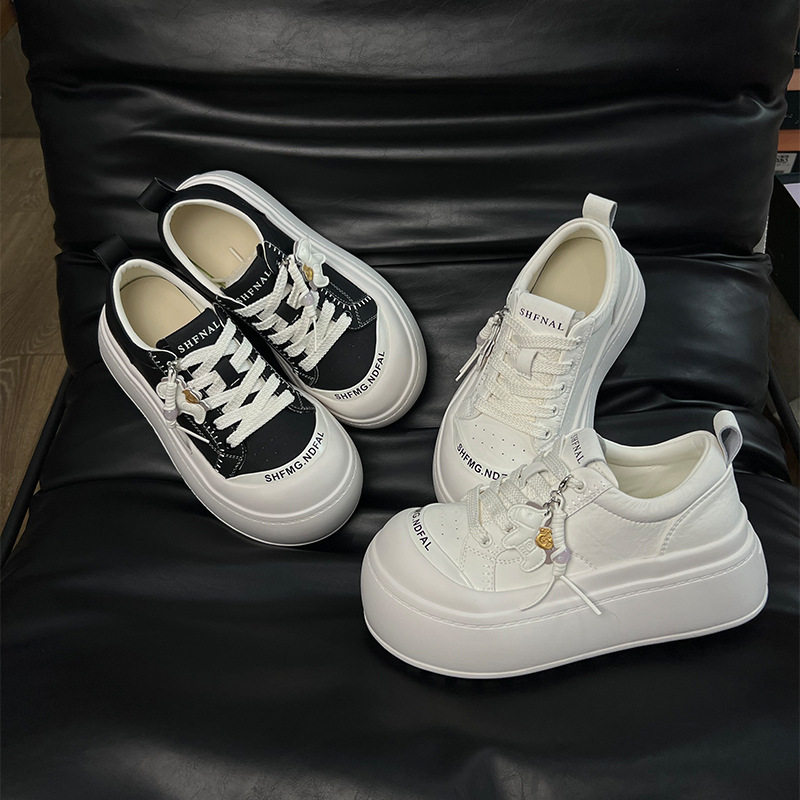 发泡底真皮小白鞋女2026春季新款丑萌大头板鞋厚底增高鞋休闲女鞋,女鞋,时尚休闲鞋,淘宝优惠券,粉丝福利购,淘宝优惠卷