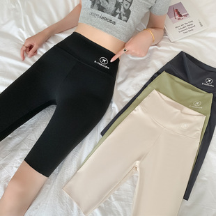 女外穿夏季 骑行打底短裤 薄款 紧身五分裤 高腰收腹提臀芭比裤 鲨鱼裤