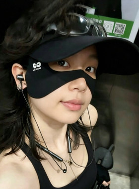 户外骑行防晒蝴蝶面罩高尔夫遮阳防紫外线护颧骨眼角冰丝凉感脸罩
