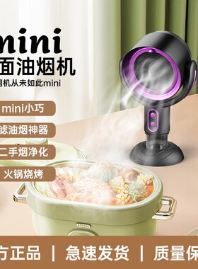 桌面吸油烟机新款小型便携家用迷你烤肉户外去烟除臭杀菌空气净化
