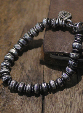 跋折罗VAJRA鼓珠银手链复古藏传