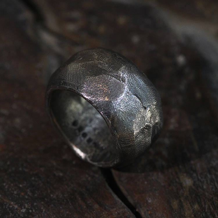 跋折罗复古手工银戒指扳指尾戒