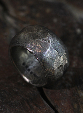 跋折罗复古手工银戒指扳指尾戒