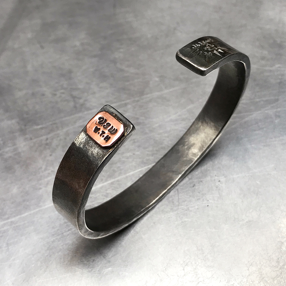 跋折罗原创游牧风大锤纹纯银手镯