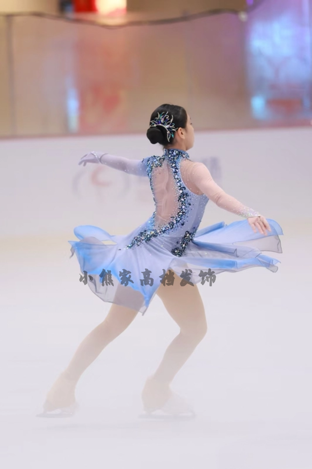 水钻闪亮花样滑冰考斯腾艺术体操闪钻头饰发饰发网发饰品