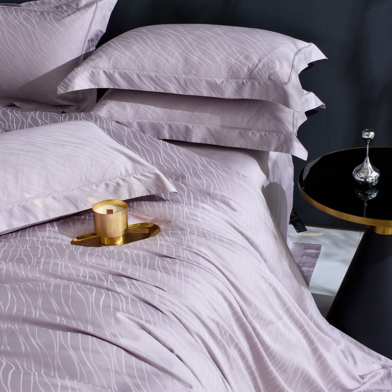 高级感轻奢主卧室天丝棉全棉四件套提花贡缎夏被套丝滑床单2m床品
