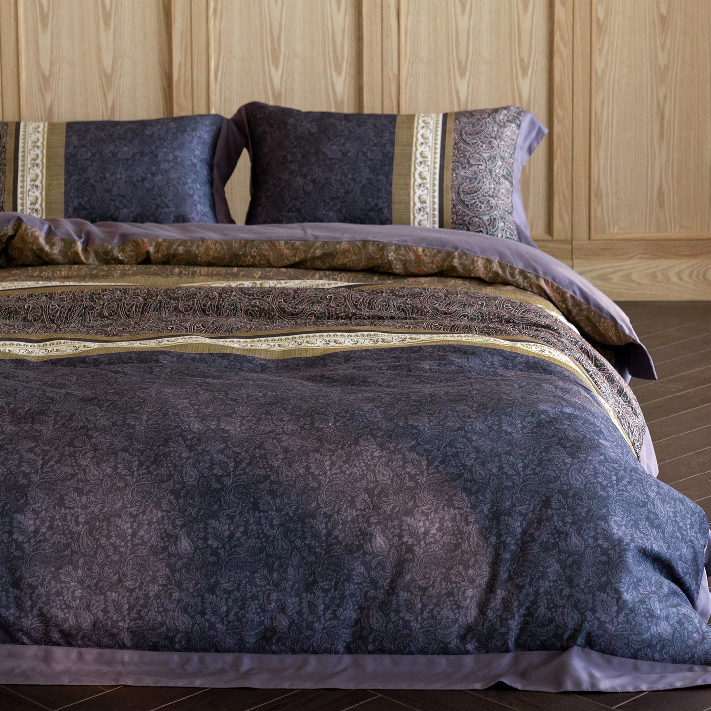 天丝棉磨毛复古四件套轻奢高级感主卧室被套全棉床单双人床上用品