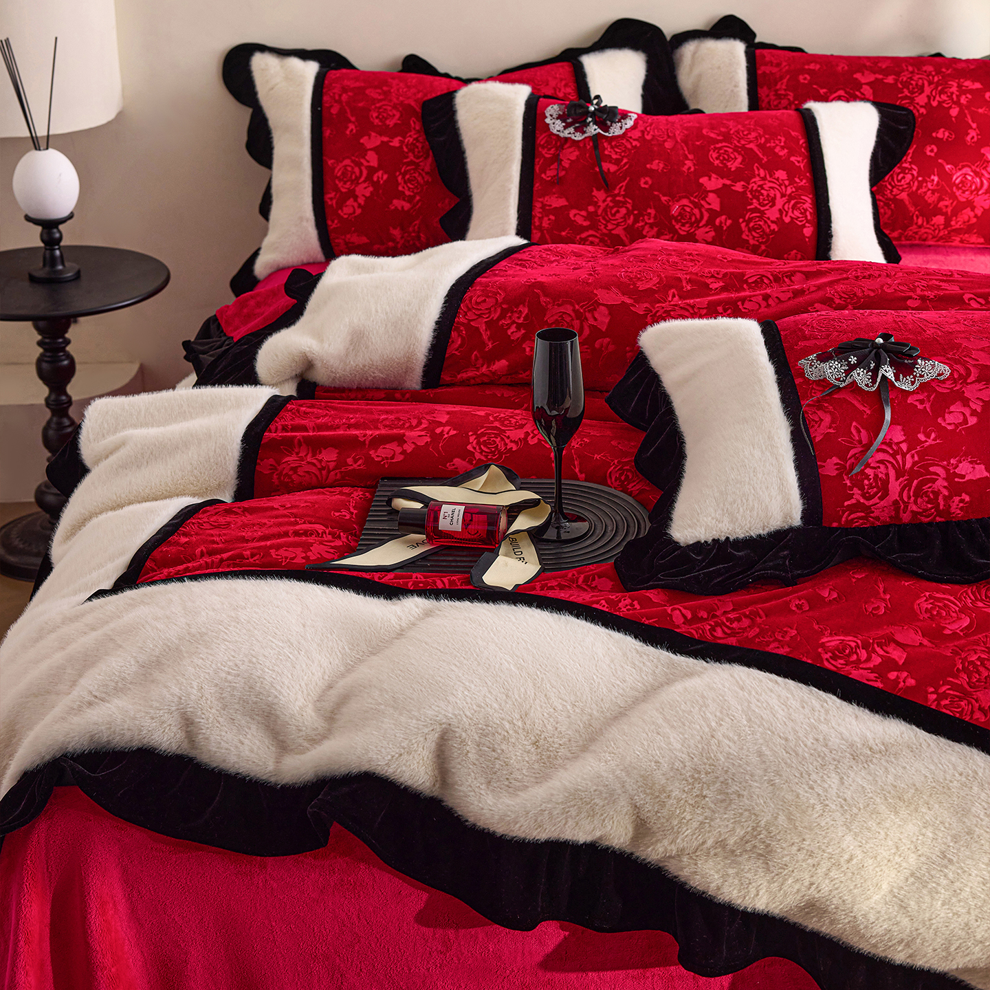 法式复古牛奶绒丝绒四件套