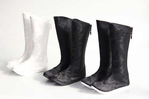 大叔BJD娃用古风娃衣搭配 锦缎古装靴 云纹龙纹长靴