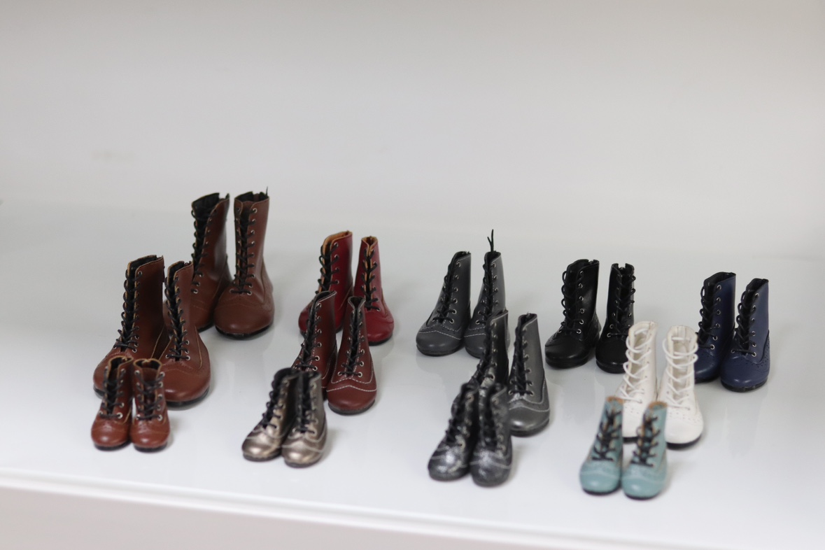 BJD.SD3分 4分叔叔 娃用 尖头皮鞋 中高帮 绑带鞋