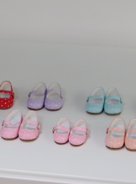 BJD SD 娃鞋4分.6分  圆头真丝鞋  波点款多色