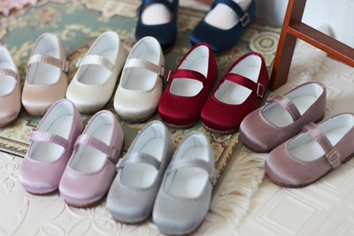 4分6分bjd娃用皮鞋子 可爱萝莉真丝圆头鞋 现货