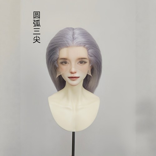 bjd 假发 马海毛中分三尖  3分手钩假发