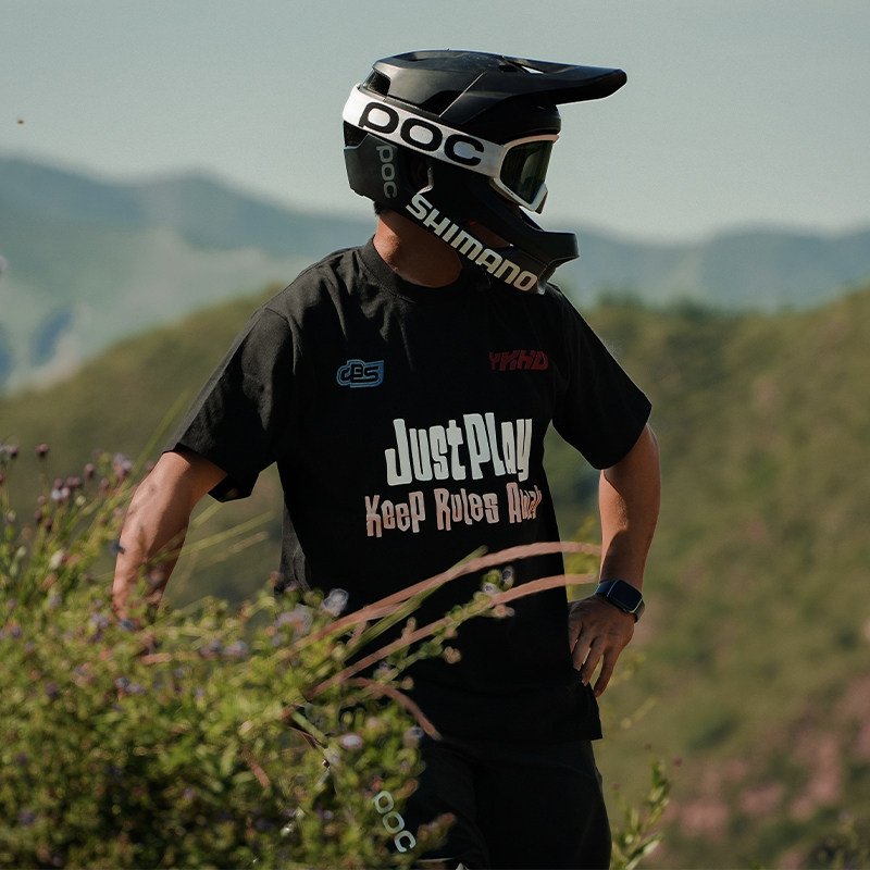 YKHD X CBS极限运动纯棉短袖山地速降自行车滑板潮流休闲透气T恤