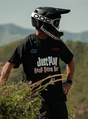 YKHD X CBS极限运动纯棉短袖山地速降自行车滑板潮流休闲透气T恤