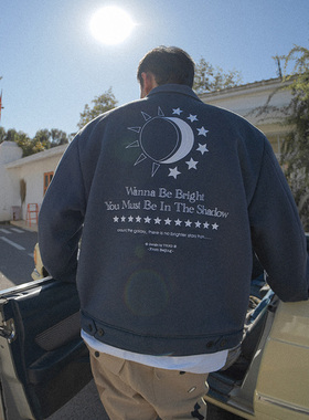 YKHD重磅羊毛毛呢冬季保暖加厚美式潮流宽松休闲工装 夹克外套男