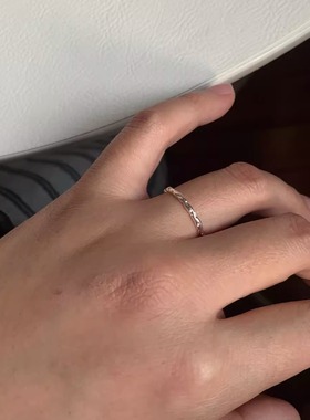 hssilver女肌理开口戒指