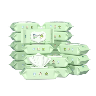 青蛙王子山茶精华湿巾加厚加大宝宝湿巾婴幼儿全家可用手口湿巾