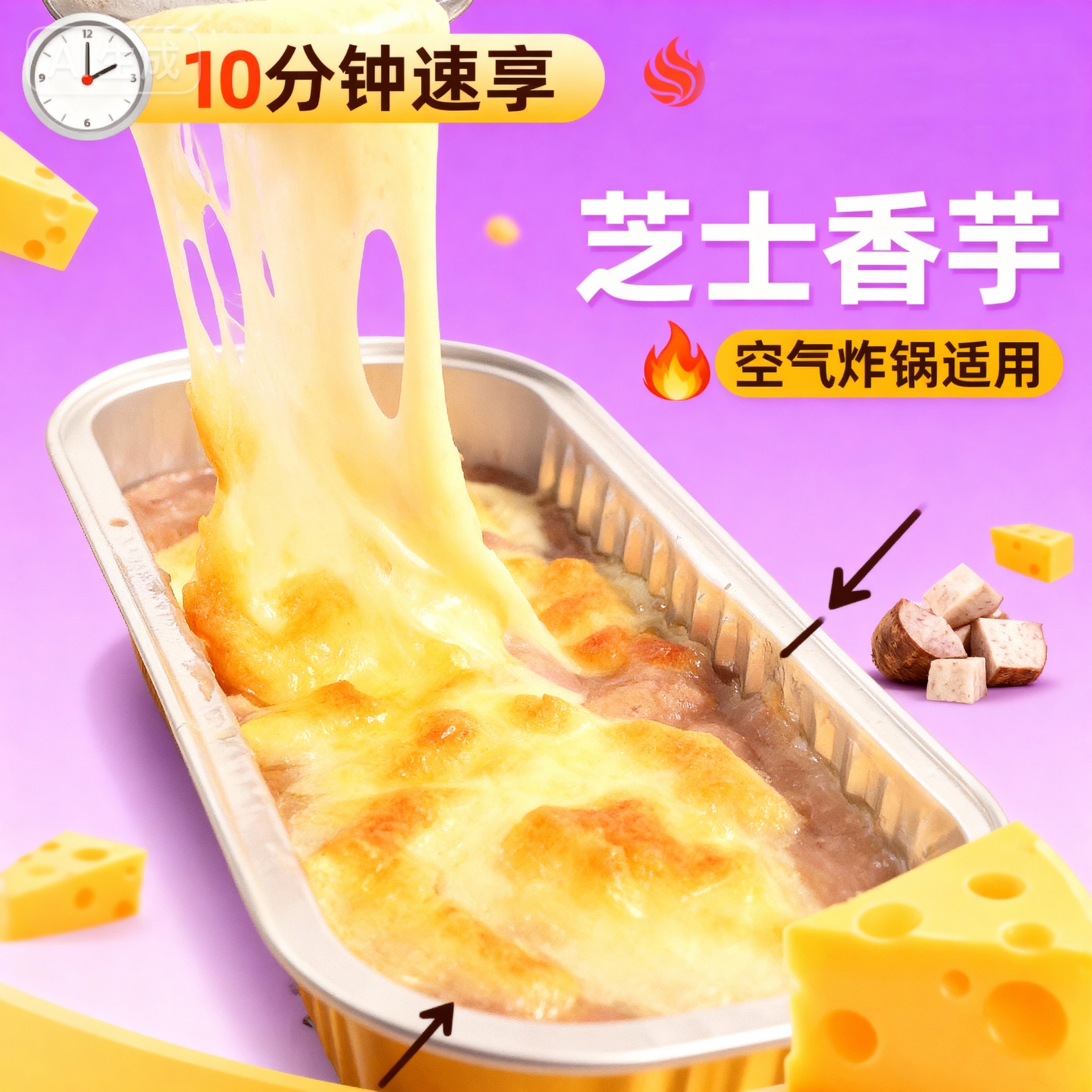 芝士蜜薯 香芋 拉丝烤红薯焗芋头微波炉烤箱西式点心小吃150g/个