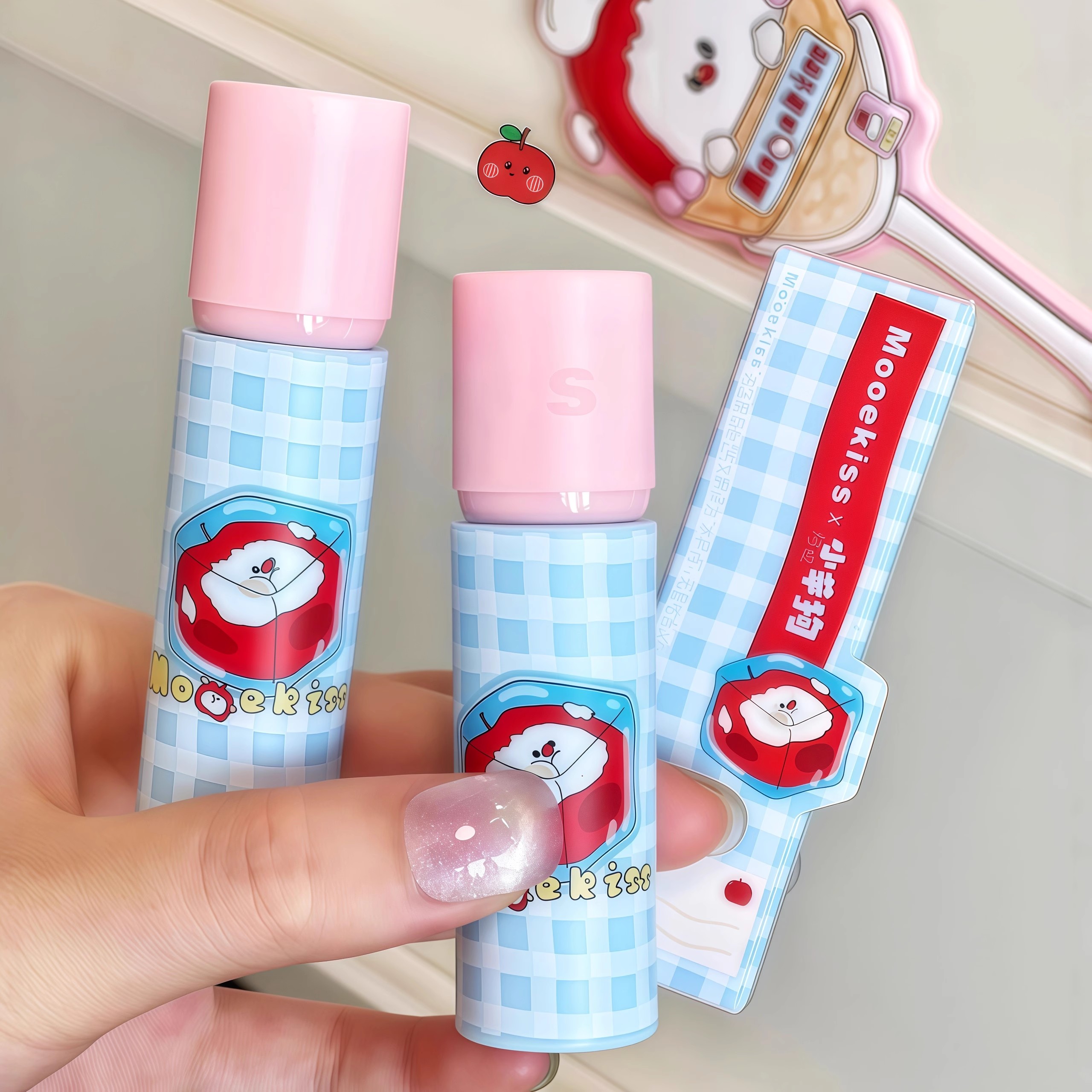 裸粉杏仁 小苹狗联名！mooekiss木柯诗唇泥v36唇釉学生灰粉口红女