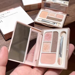 淡颜妈生卧蚕！橘朵四色卧蚕盘眼影眼眉综合盘大地灰粉色高光哑光