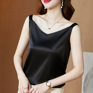 官图大码蕾丝吊带背心女外穿夏装新款丝绸缎面打底内搭无袖女