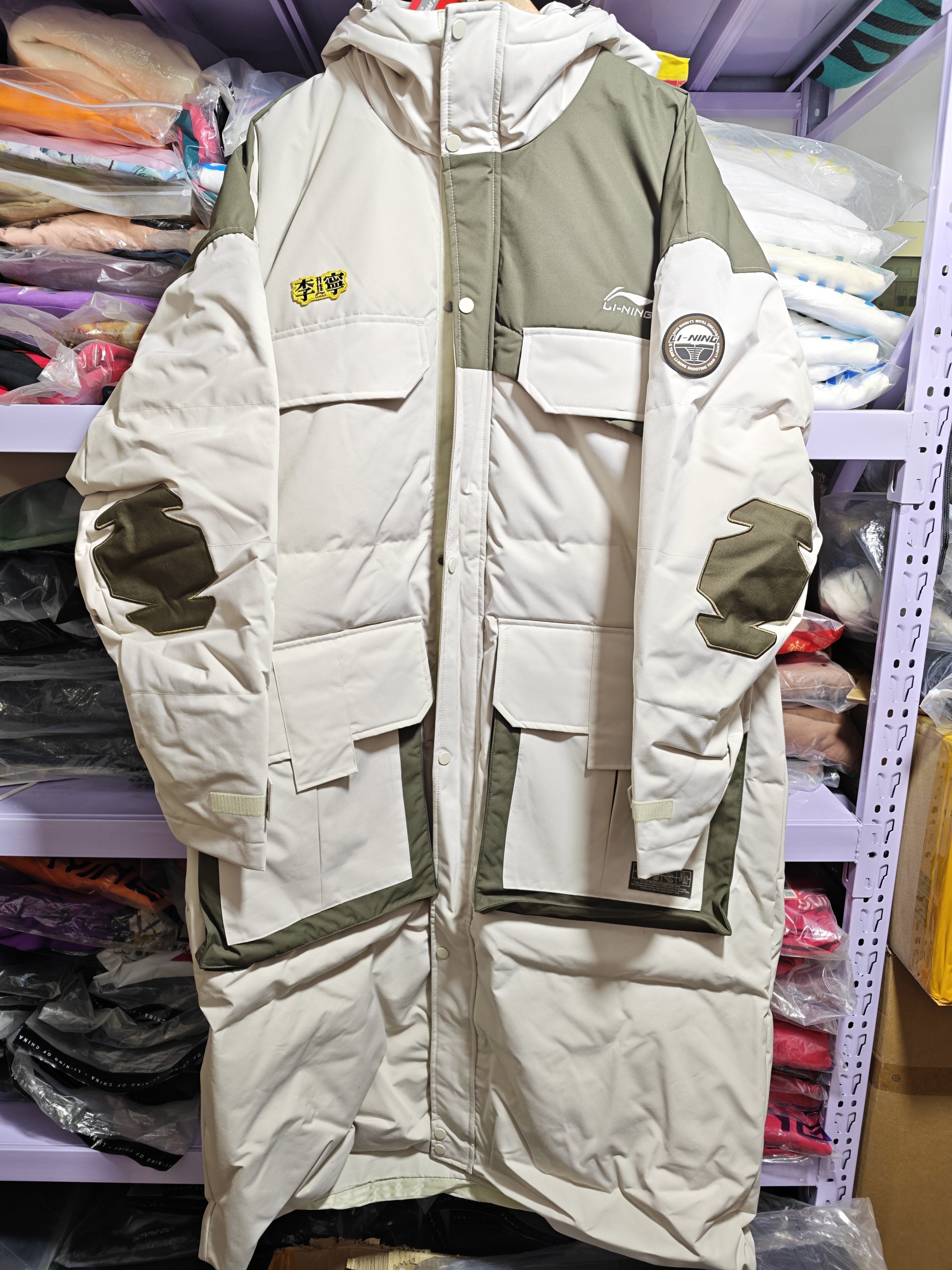 LiNing羽绒服冬季新款男女同款过膝长款羽绒服 反伍系列aymr239-2