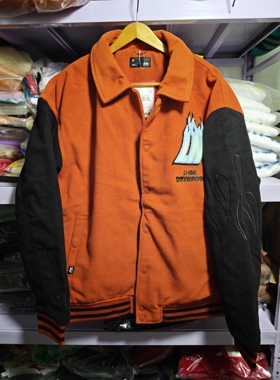 LiNing李宁 滑板系列 休闲夹克 男款 茶红色黑色 afdt679-1