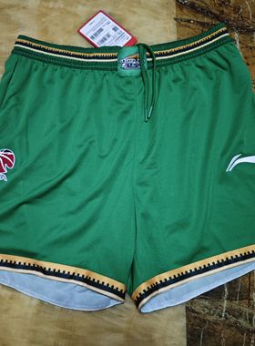 CBA系列男子绿色中腰舒适透气比赛运动篮球短裤辽宁男篮AAPU573-1