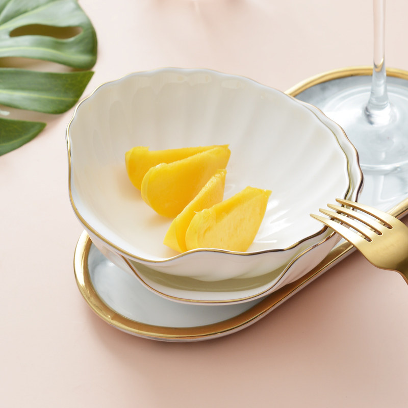 金边异形碗造型碗家用不规则创意个性碗6英寸甜品碗水果沙拉碗,餐饮具,盘,淘宝优惠券,粉丝福利购,淘宝优惠卷