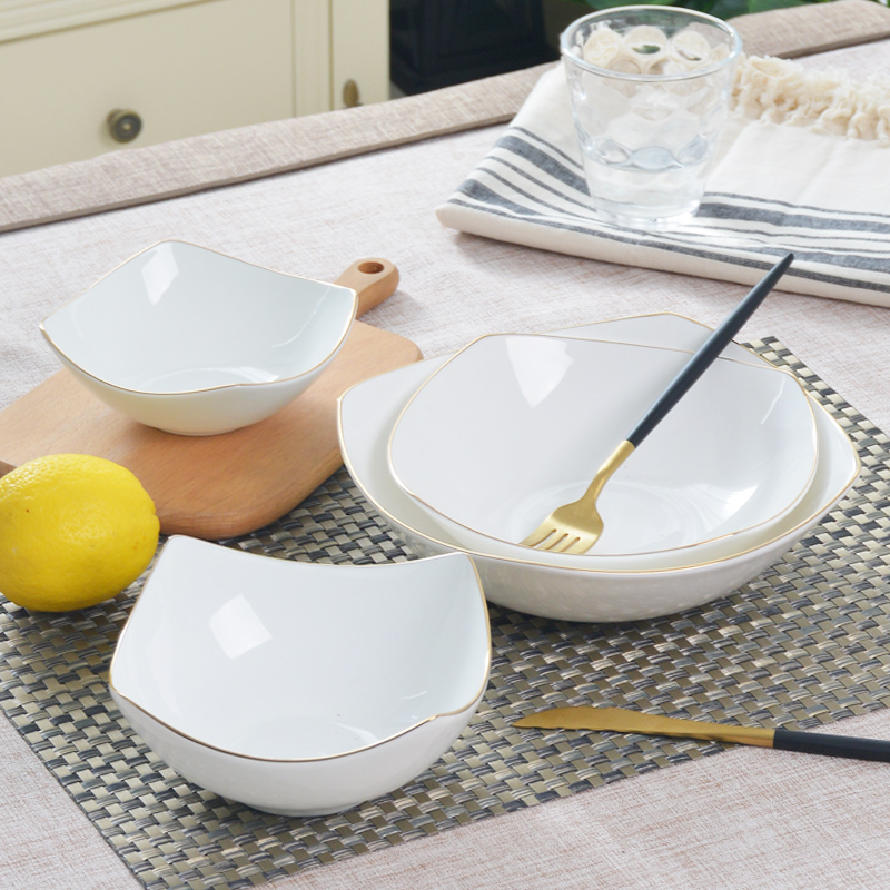 白色骨瓷盘子日式创意异形盘餐盘