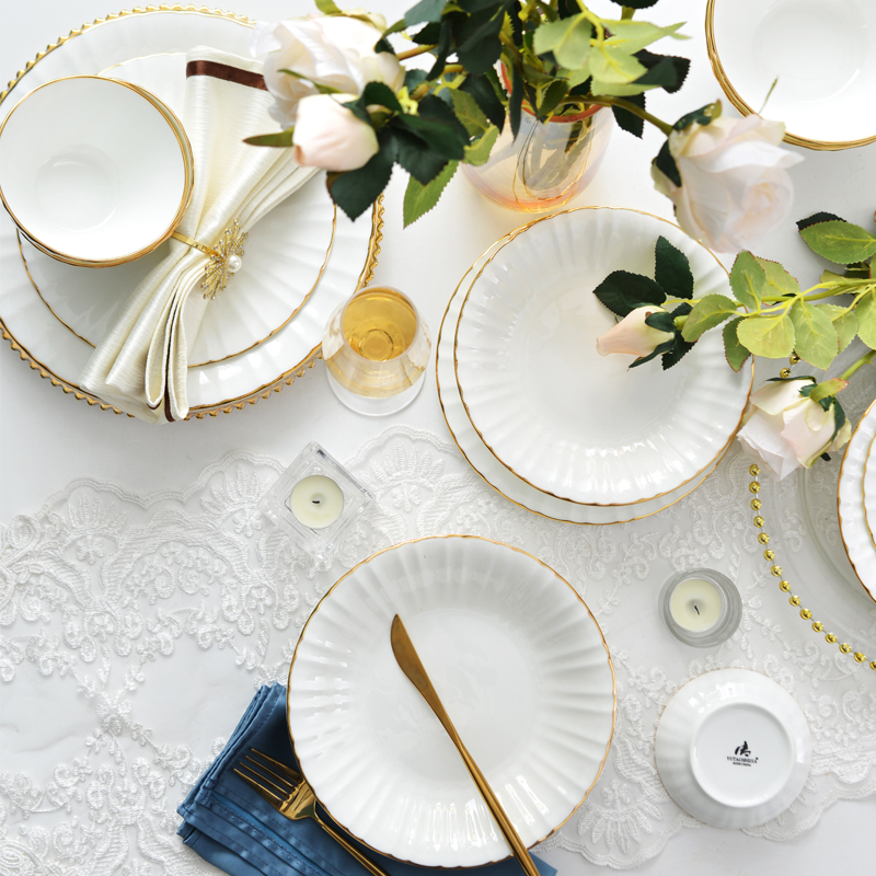 金边餐具DIY自由组合搭配