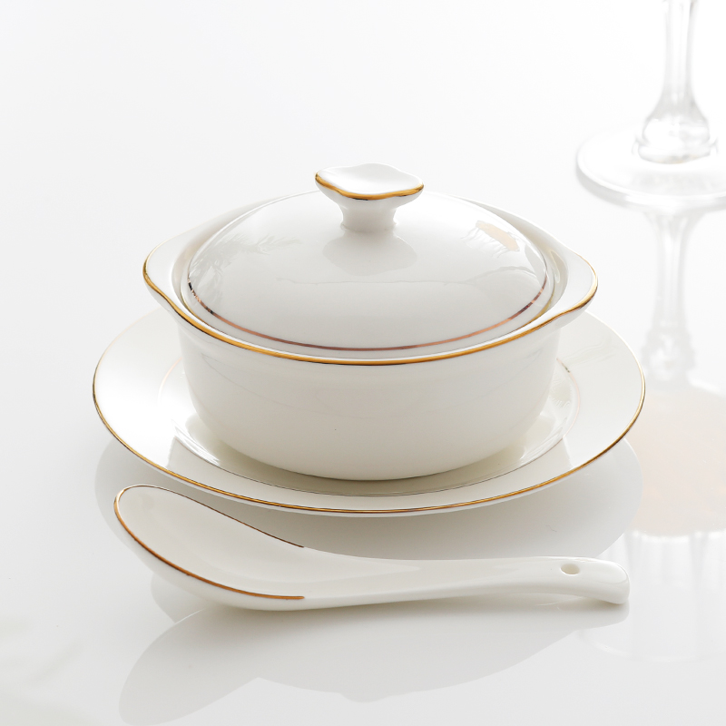 骨瓷炖盅汤盅陶瓷带盖补品汤碗炖罐隔水盅小炖盅燕窝汤煲炖汤陶瓷