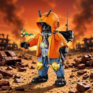 创玩世代星际猎人拼装积木星际警察男孩坦克守卫桌摆创意拼搭礼物